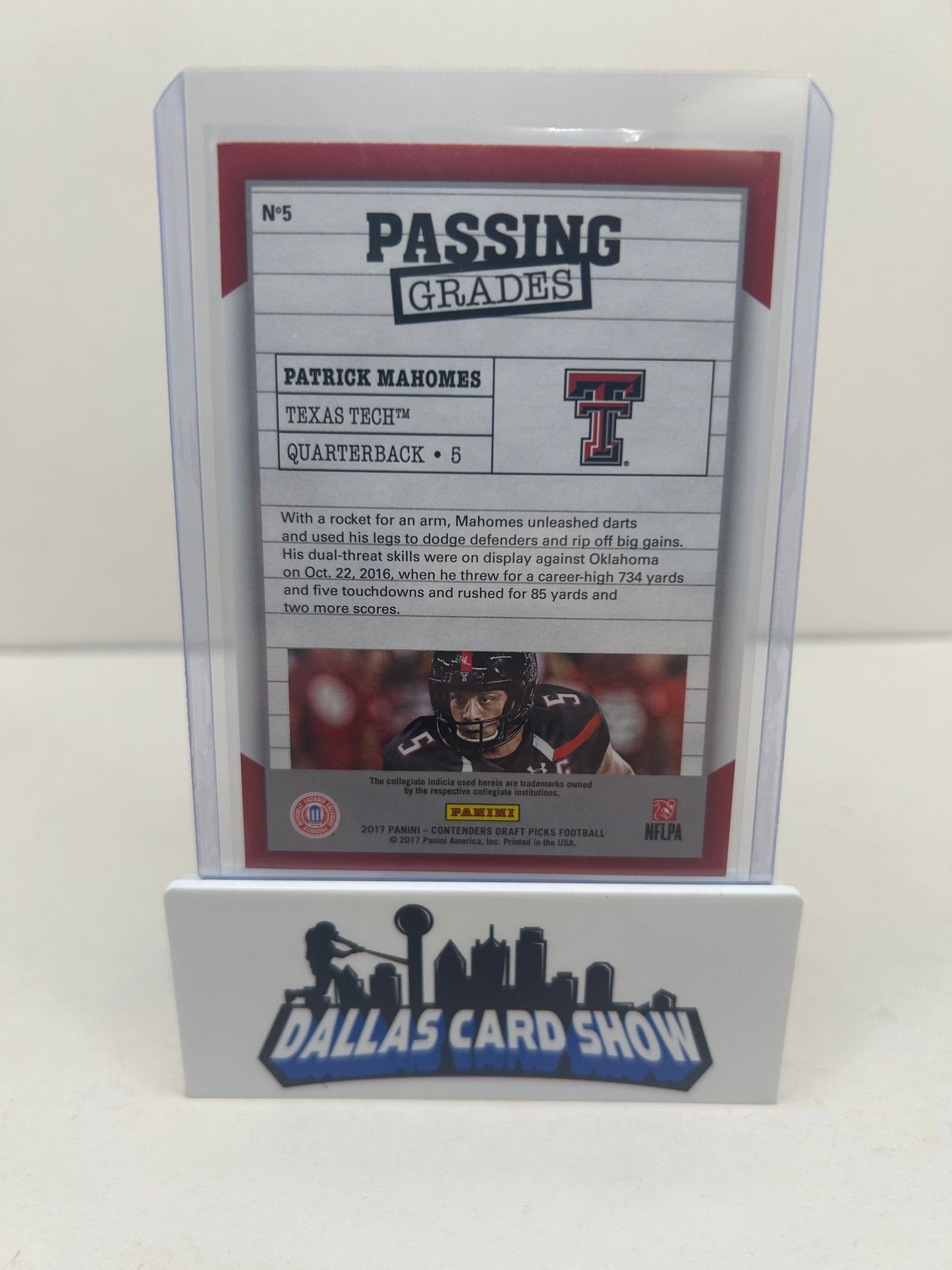 2017 Panini Contenders Draft Picks Passing Grades Patrick Mahomes RC Rookie