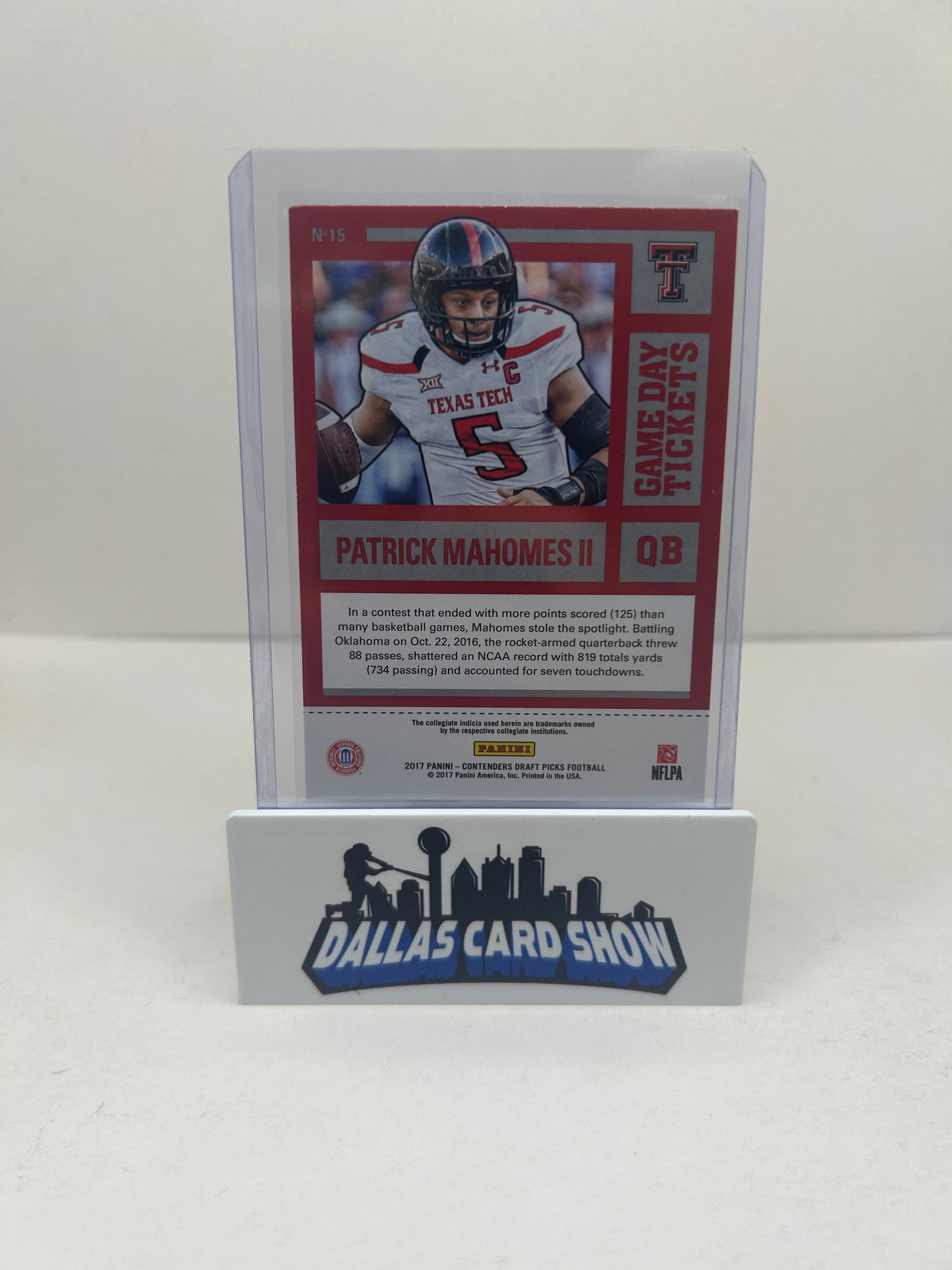 2017 Panini Contenders Draft Picks Game Day Ticket Patrick Mahomes RC Rookie