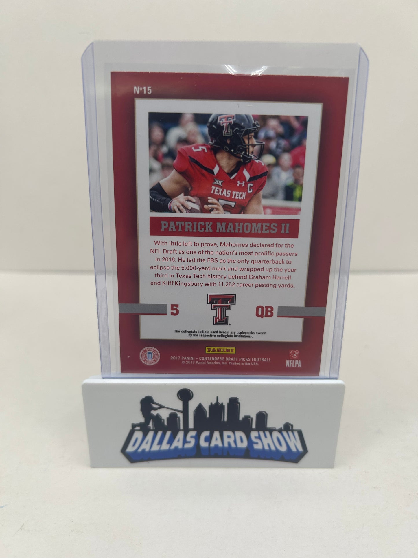 2017 Panini Contenders Draft Picks School Colors Patrick Mahomes RC Rookie