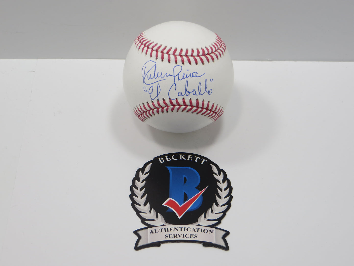 RUBEN SIERRA TEXAS RANGERS SIGNED Rawlings OML BASEBALL w/ElCaballo BAS