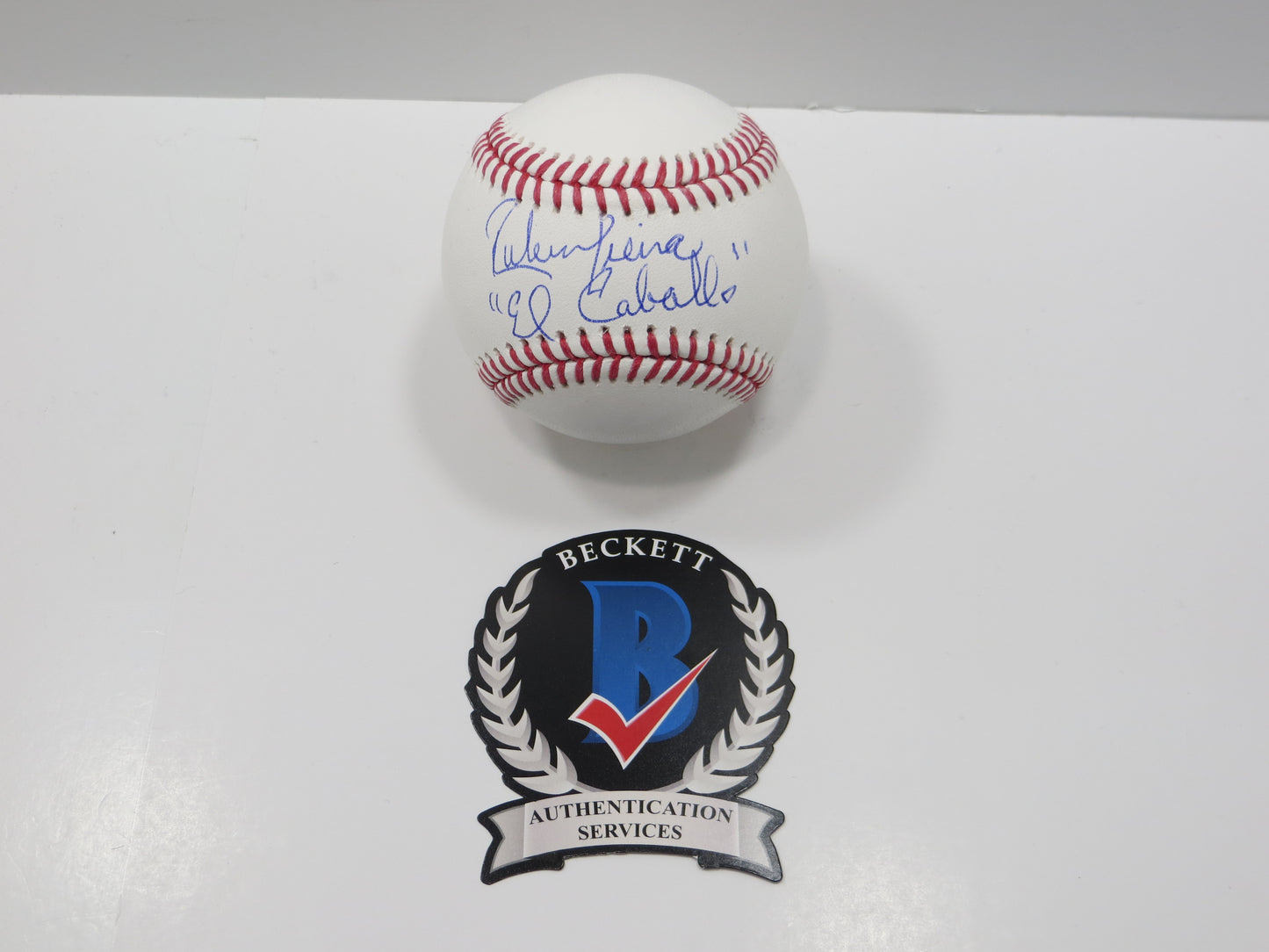 RUBEN SIERRA TEXAS RANGERS SIGNED Rawlings OML BASEBALL w/ElCaballo BAS