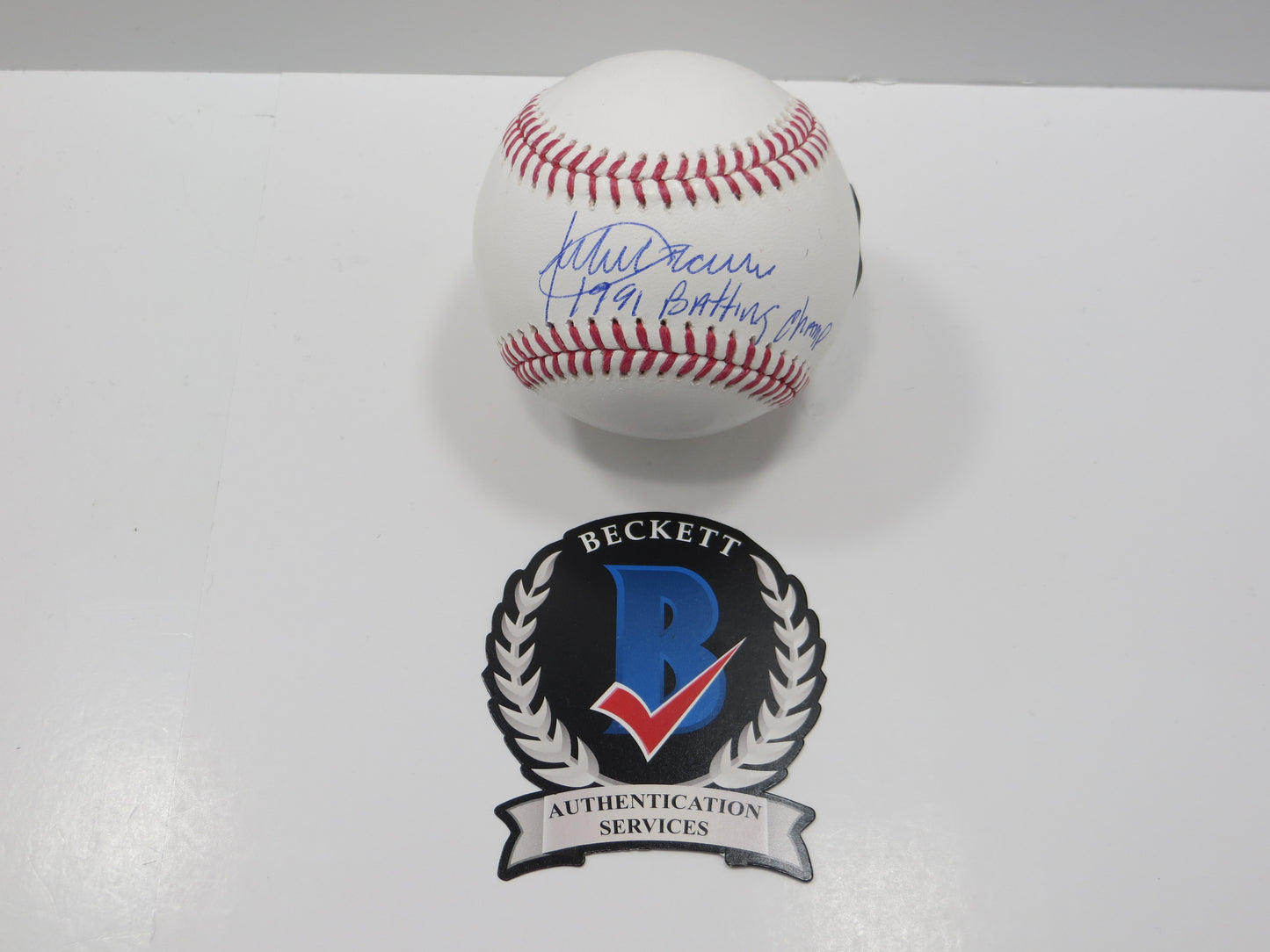 JULIO FRANCO TEXAS RANGERS SIGNED OML BASEBALL w/91BatChamp BAS