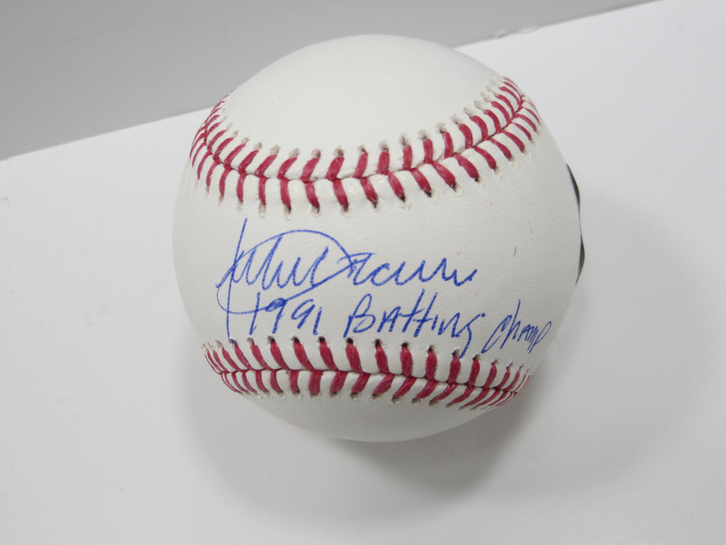 JULIO FRANCO TEXAS RANGERS SIGNED OML BASEBALL w/91BatChamp BAS