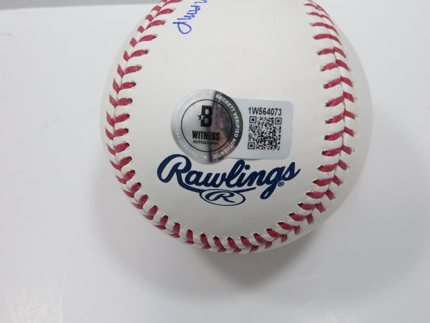 JULIO FRANCO TEXAS RANGERS SIGNED OML BASEBALL w/91BatChamp BAS