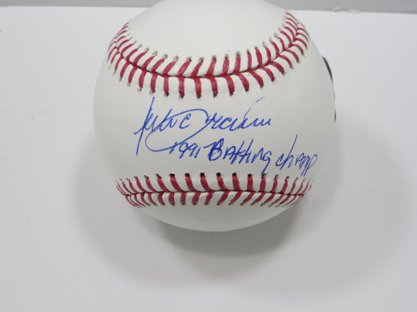 JULIO FRANCO TEXAS RANGERS SIGNED OML BASEBALL w/91BatChamp BAS