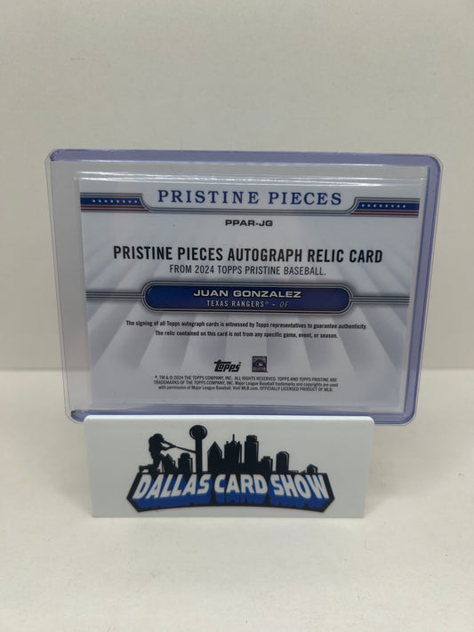 2024 Topps Pristine Pristine Pieces Autograph Relics #PPAR-NG Juan Gonzalez Auto