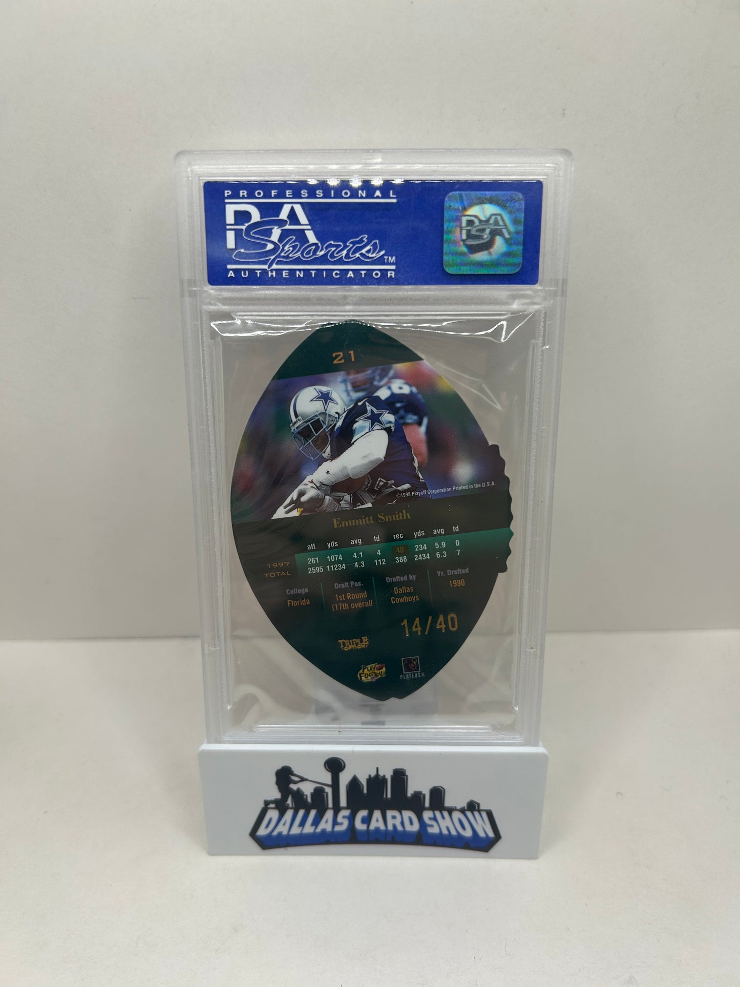 1988 Playoff Contenders Leather Emmitt Smith Gold /40 PSA 9