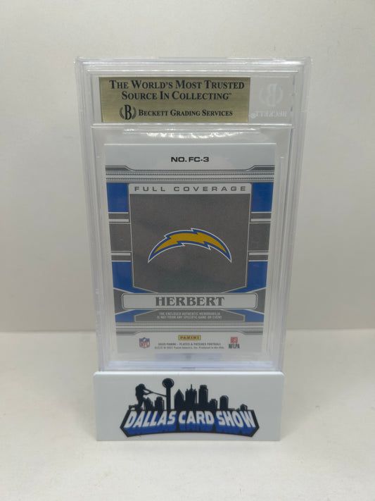 2020 Playoff Plates & Patches Full Coverage Orange Justin Herbert /50 BGS 9.5