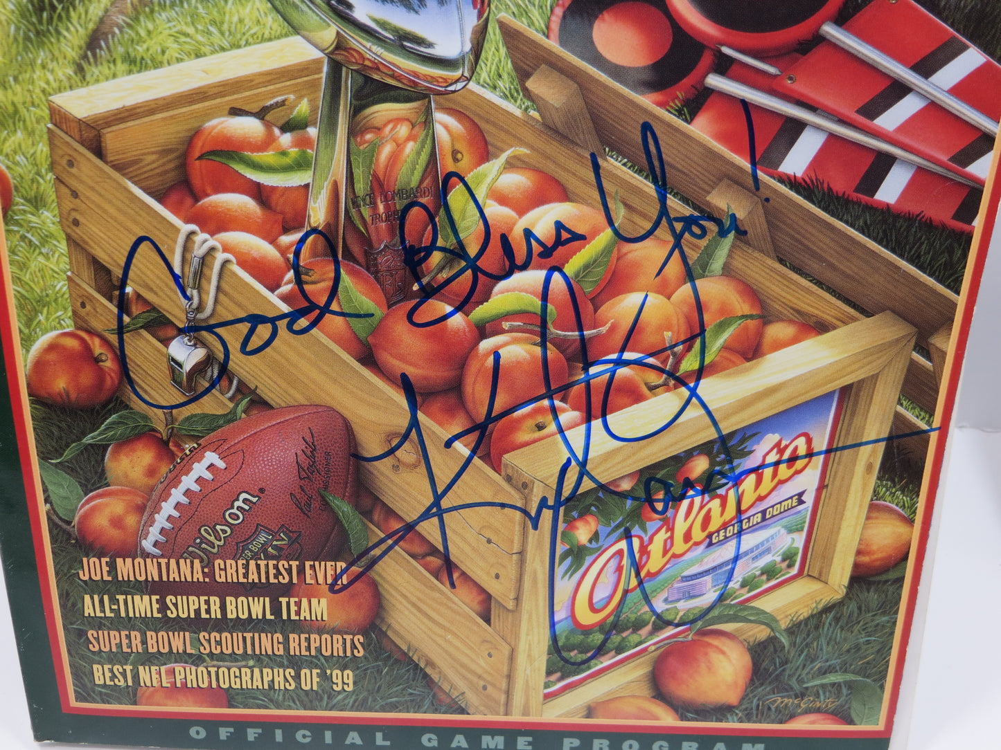 KURT WARNER ST LOUIS RAMS SIGNED Super Bowl XXXIV NFL Insider JSA COA