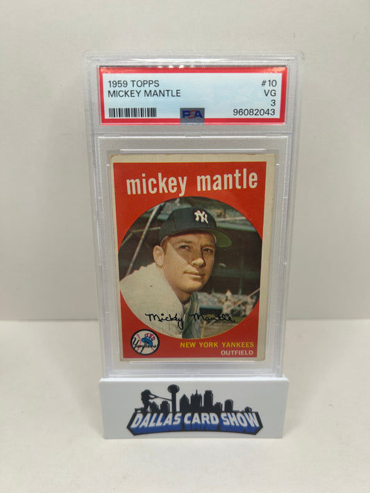 1959 Topps #10 Mickey Mantle PSA 3 New York Yankees