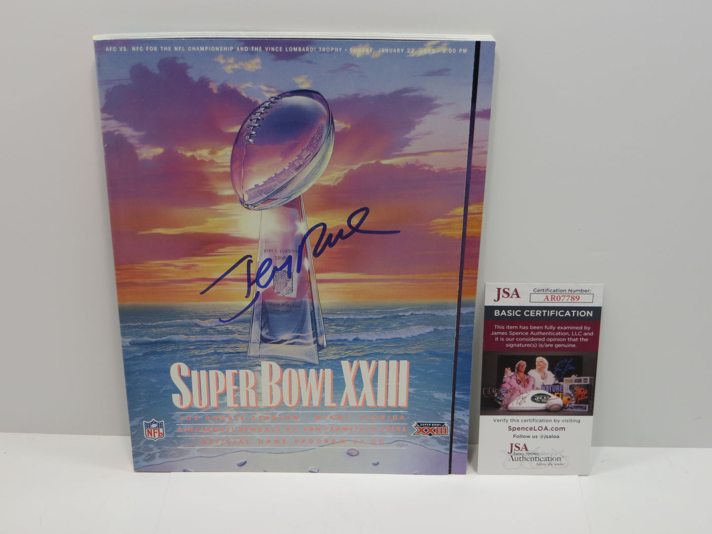 JERRY RICE SAN FRANCISCO 49ers SIGNED Super Bowl XXIII Program JSA