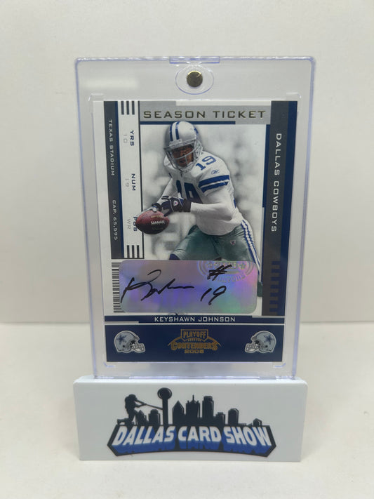 2005 Playoff Contenders Keyshawn Johnson Season Ticket #28 Auto