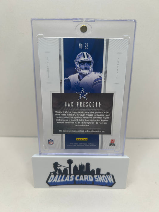 2016 Panini Contenders Dak Prescott Rookie Of The Year Autograph RC #22