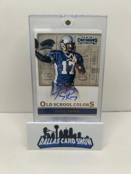 2015 Contenders Draft Picks Tony Romo Old School Colors Auto #24