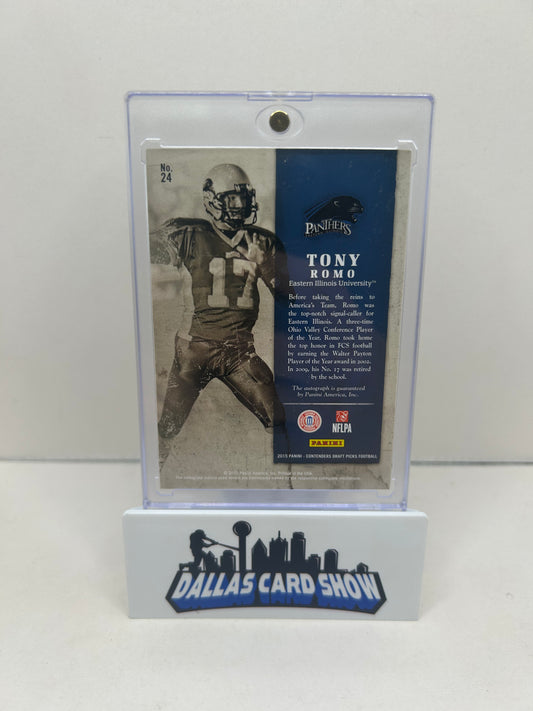 2015 Contenders Draft Picks Tony Romo Old School Colors Auto #24