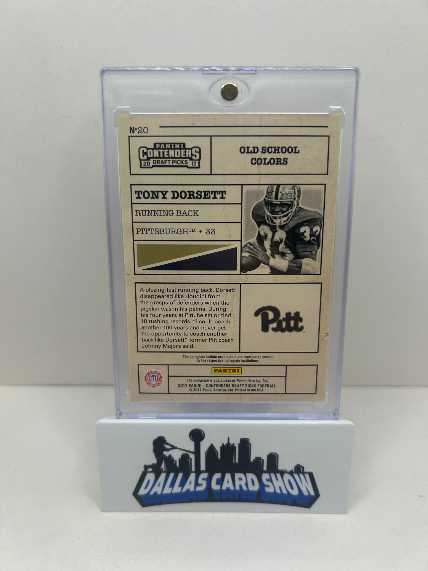 2017 Panini Contenders Draft Picks Old School Colors Tony Dorsett #20 Auto