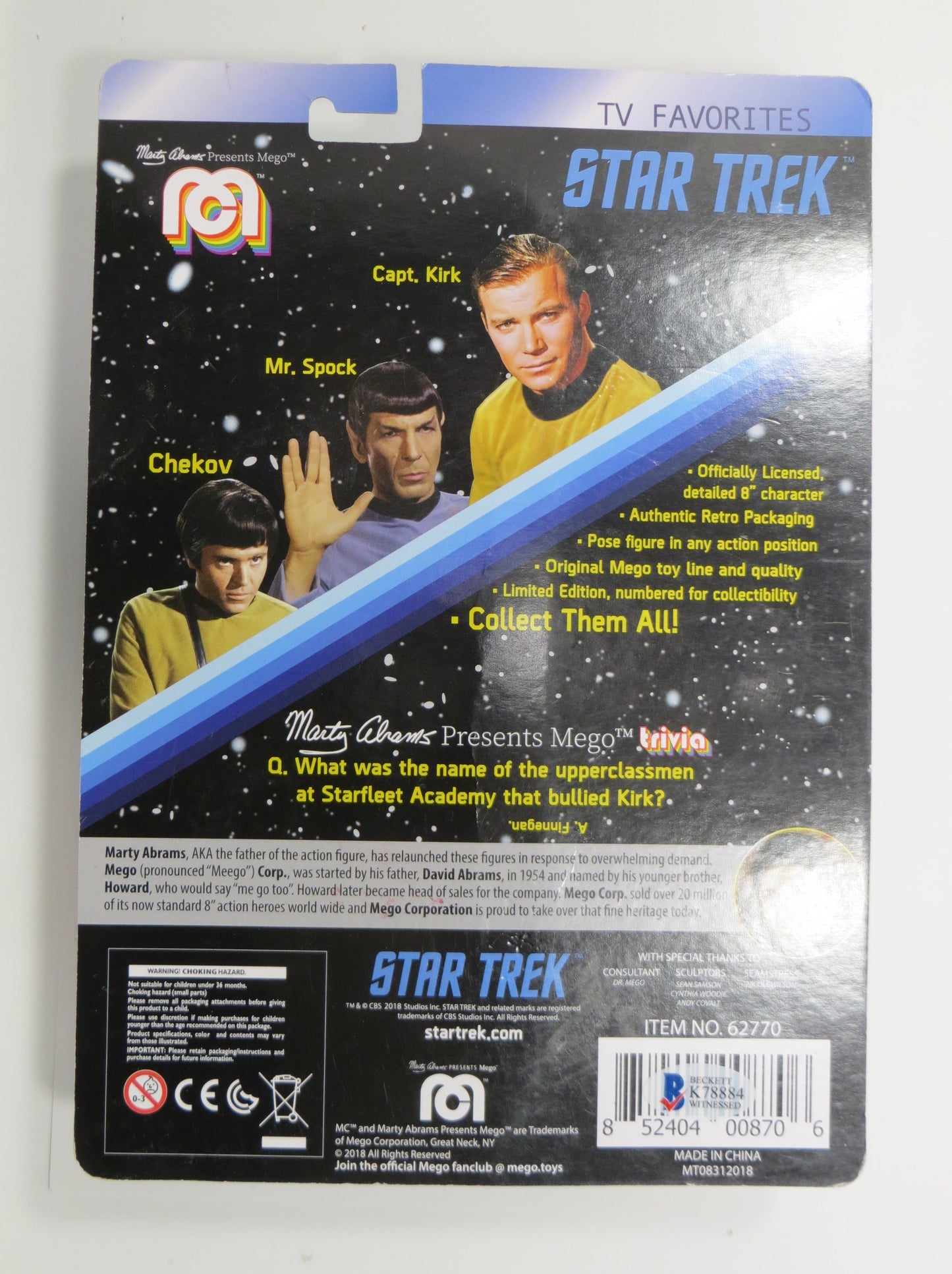 WILLIAM SHATNER STAR TREK Captian Kirk Limited Edition FIGURINE JSA BAS