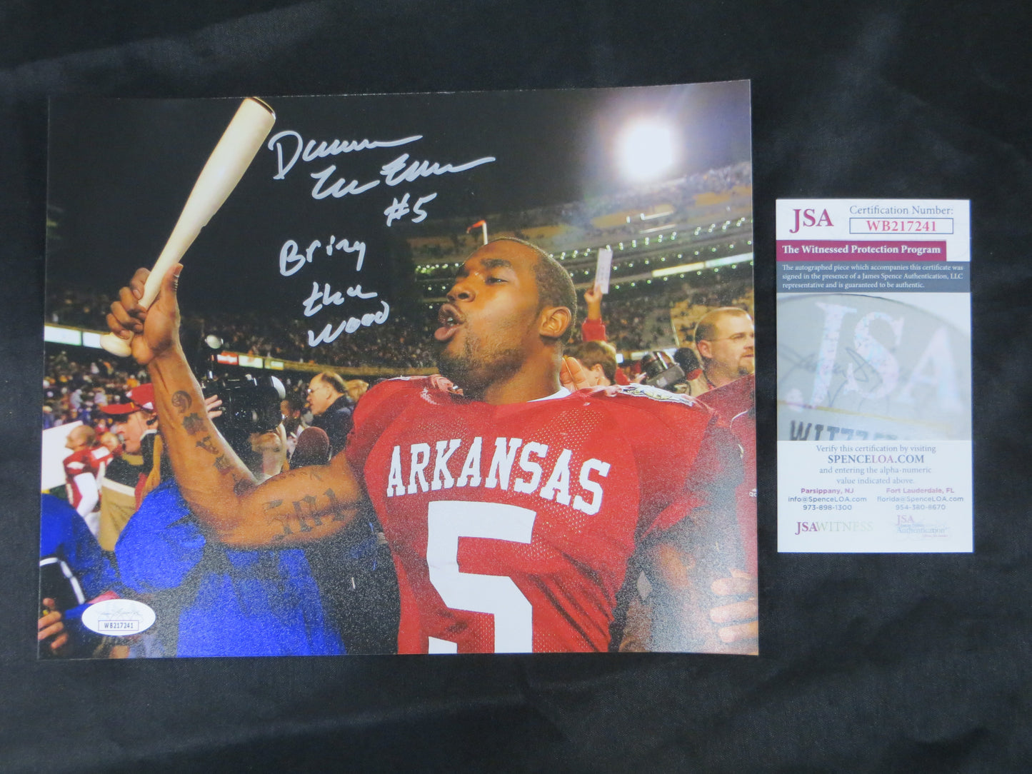 DARREN McFADDEN SIGNED ARKANSAS RAZORBACKS SIGNED 8x10 Photo JSA