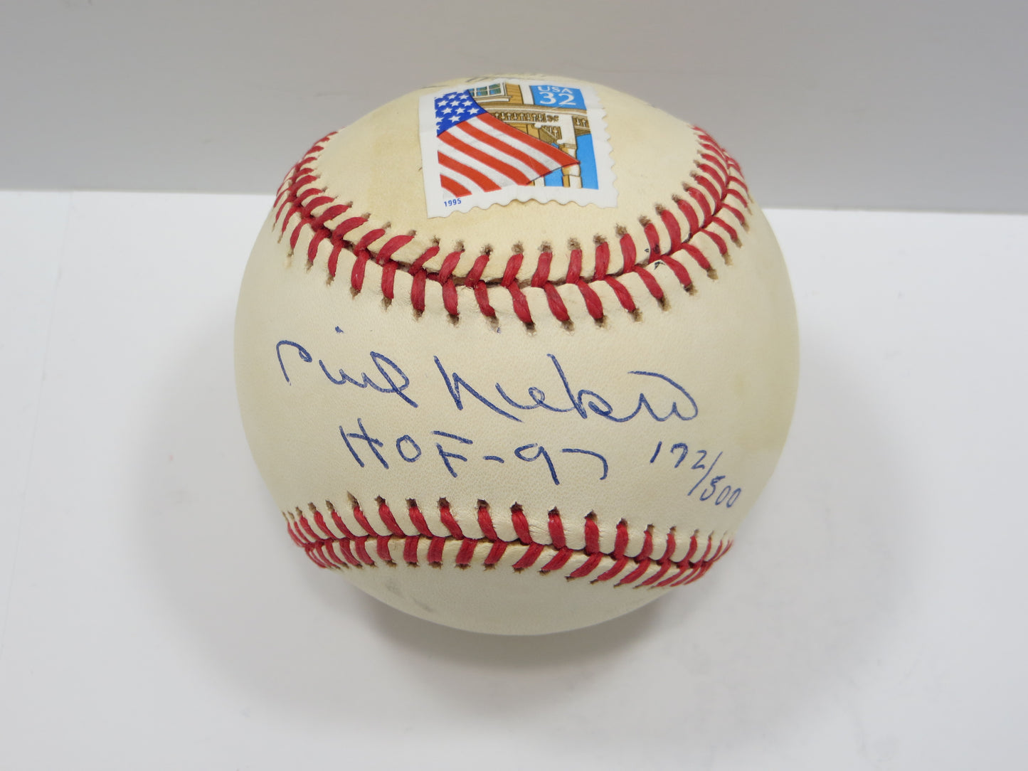 PHIL NIEKRO ATLANTA BRAVES SIGNED Rawlings ONL Baseball Stamp Postmark JSA