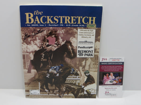 STEVE CAUTHEN SIGNED The Backstretch Program 1998 Triple Crown HORSE RACING JSA