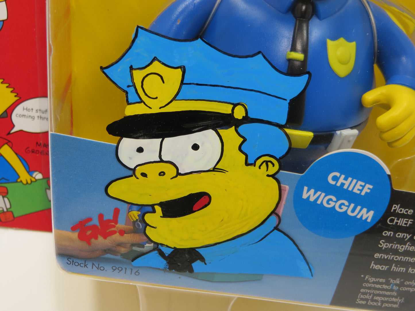 TONE RODRIGUEZ SIGNED SKETCHED CHIEF WIGGUM SIMPSONS FIGURINE JSA