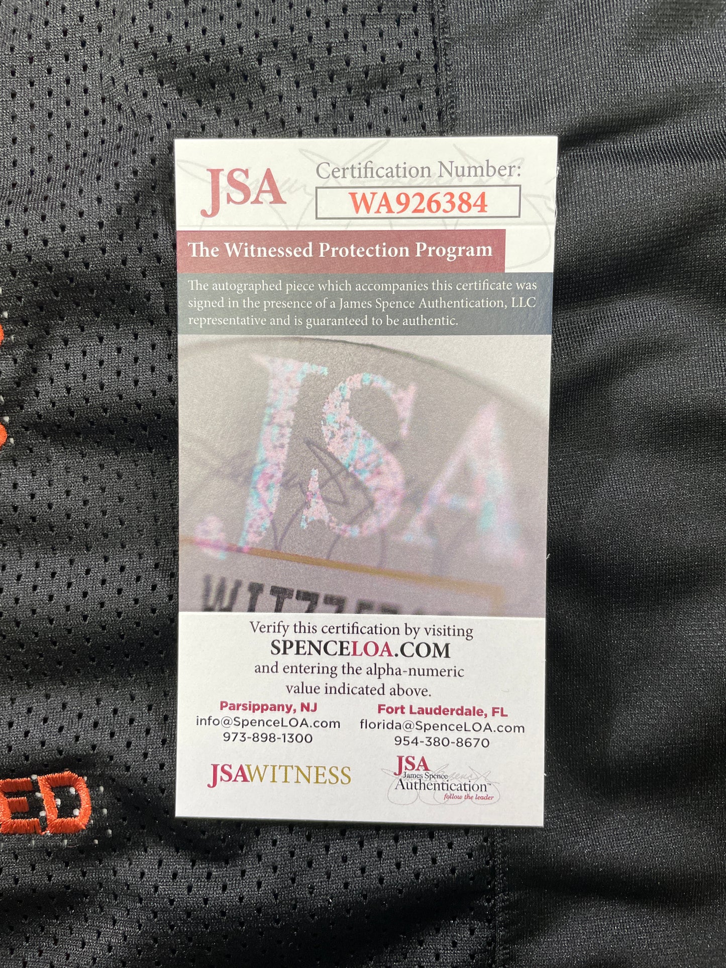 VINCE YOUNG BLACK TEXAS LONGHORNS SIGNED STAT JERSEY JSA COA