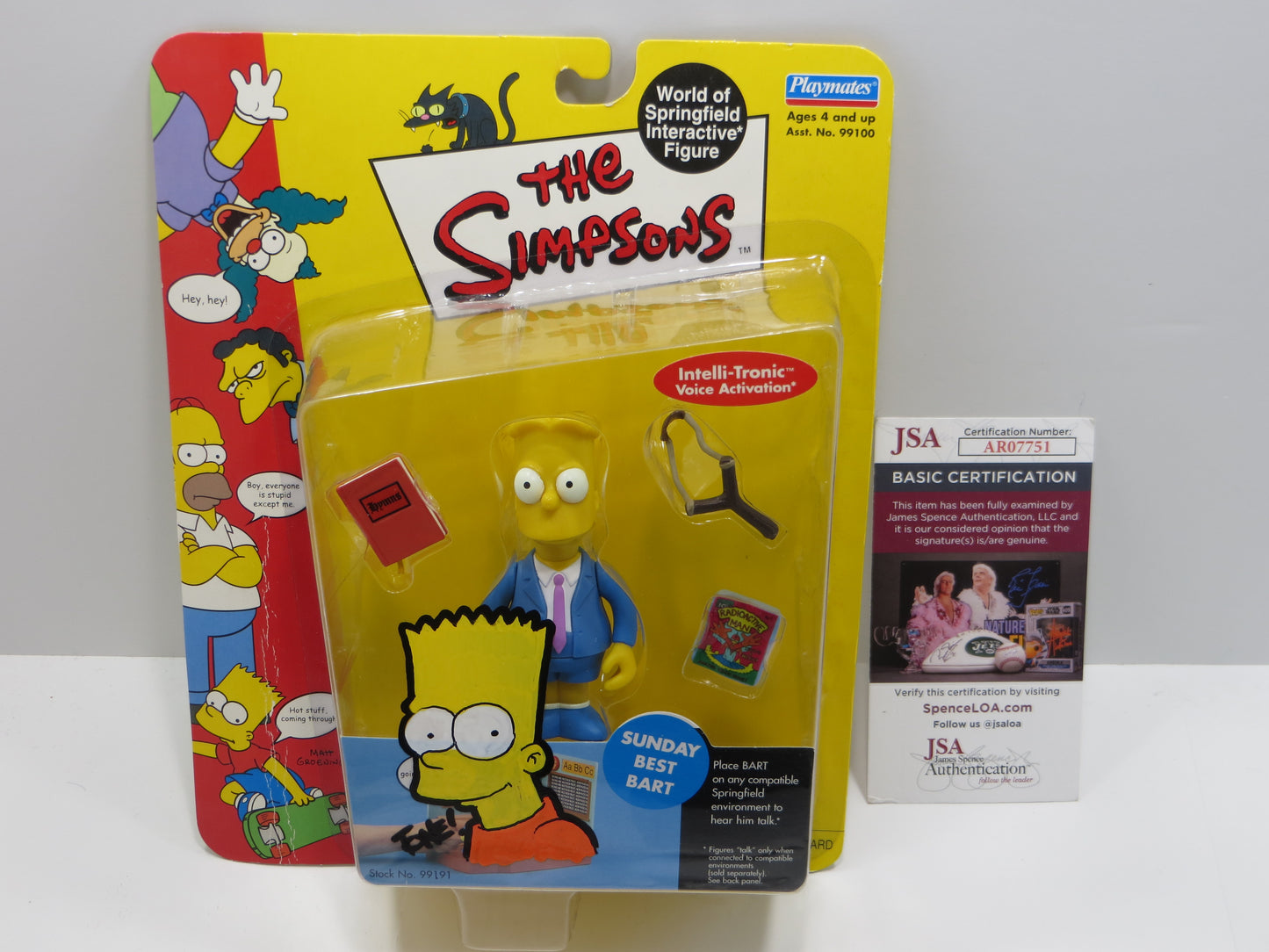 TONE RODRIGUEZ SIGNED SKETCHED SUNDAY BEST BART SIMPSONS FIGURINE JSA