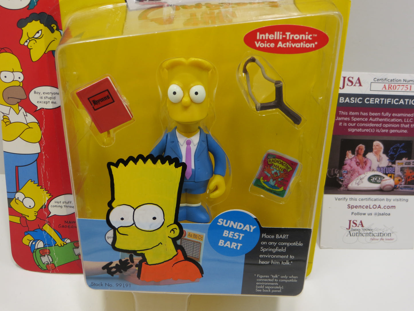 TONE RODRIGUEZ SIGNED SKETCHED SUNDAY BEST BART SIMPSONS FIGURINE JSA