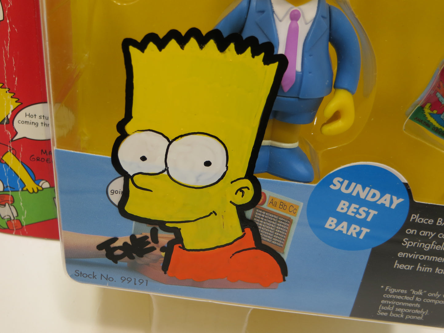 TONE RODRIGUEZ SIGNED SKETCHED SUNDAY BEST BART SIMPSONS FIGURINE JSA