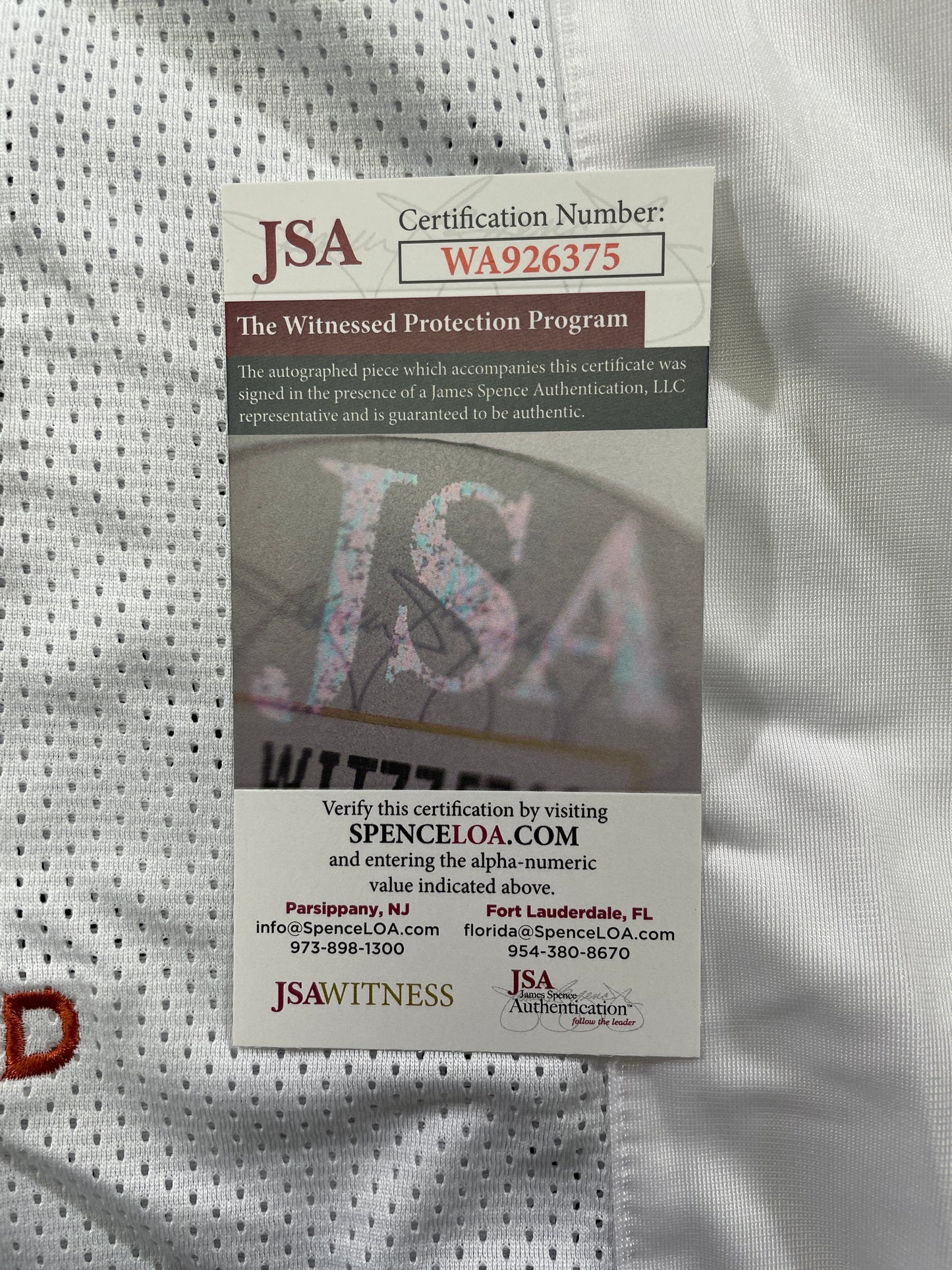 VINCE YOUNG WHITE TEXAS LONGHORNS SIGNED STAT JERSEY JSA COA