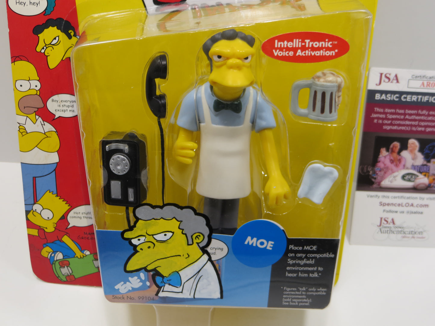 TONE RODRIGUEZ SIGNED SKETCHED MOE SIMPSONS FIGURINE JSA COA