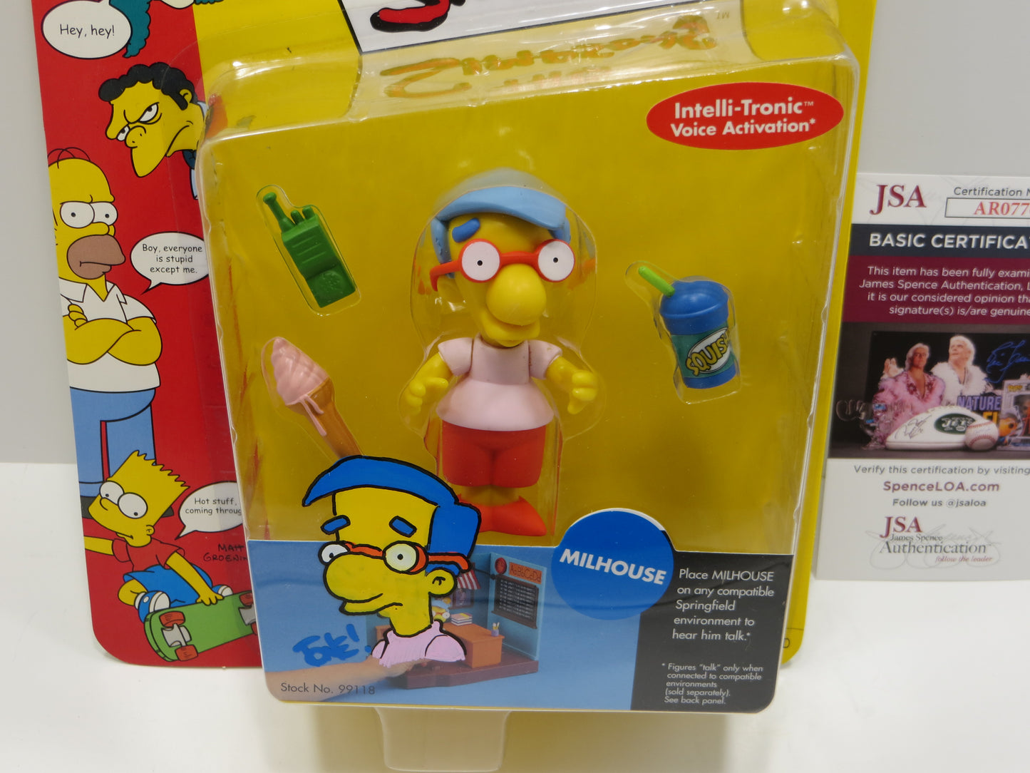 TONE RODRIGUEZ SIGNED SKETCHED Milhouse SIMPSONS FIGURINE JSA