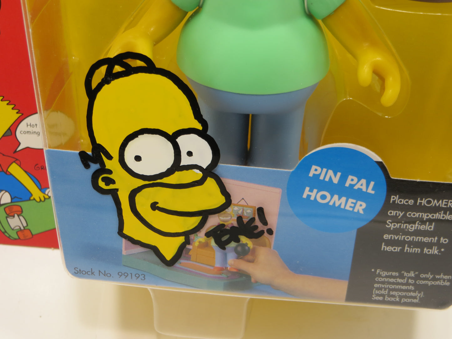 TONE RODRIGUEZ SIGNED SKETCHED Pin Pal Homer SIMPSONS FIGURINE JSA