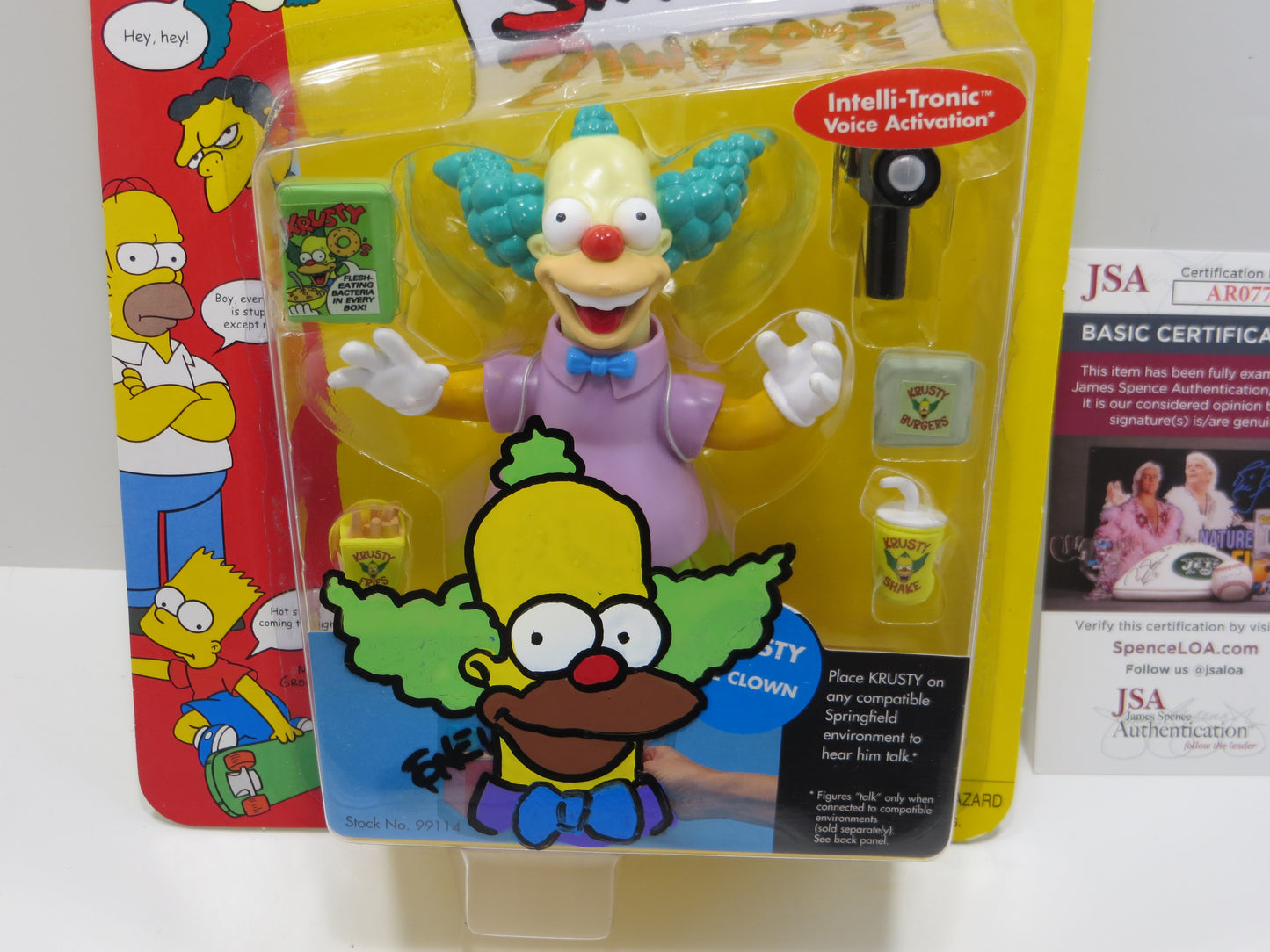 TONE RODRIGUEZ SIGNED SKETCHED Krusty the Clown SIMPSONS FIGURINE JSA