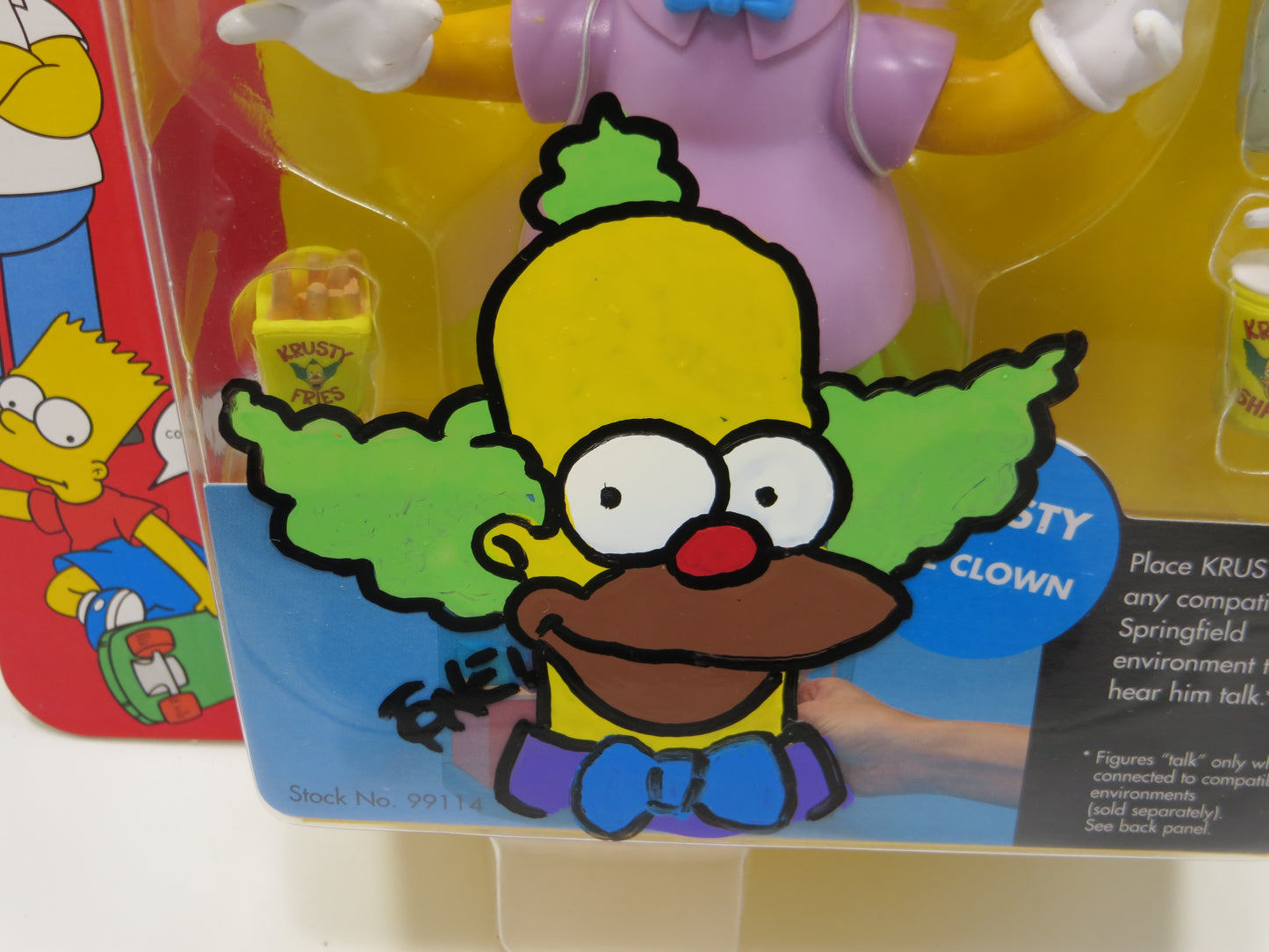 TONE RODRIGUEZ SIGNED SKETCHED Krusty the Clown SIMPSONS FIGURINE JSA