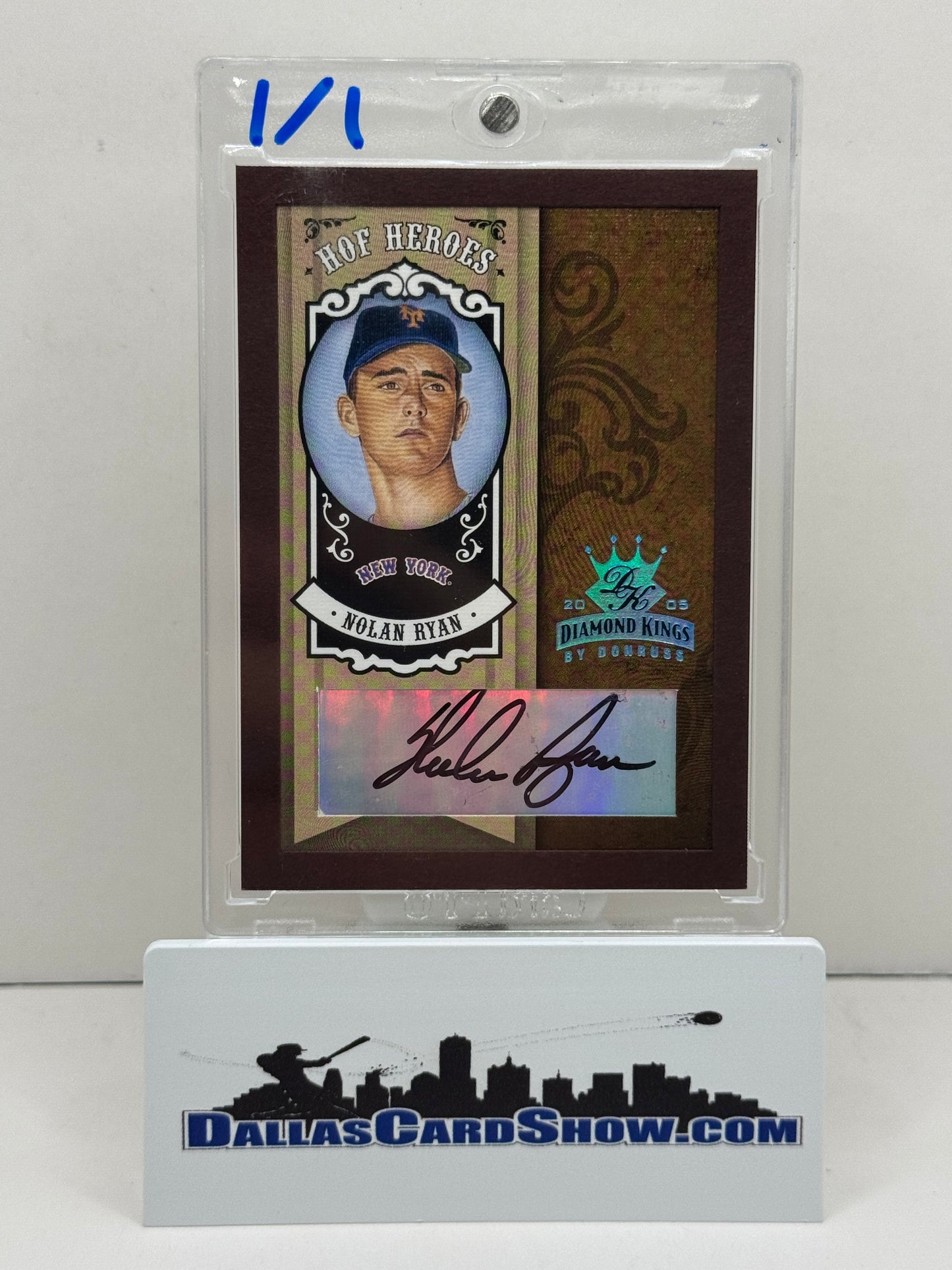 2005 Diamond Kings #HH-62 Nolan Ryan HOF Heroes Platinum Autograph 1/1