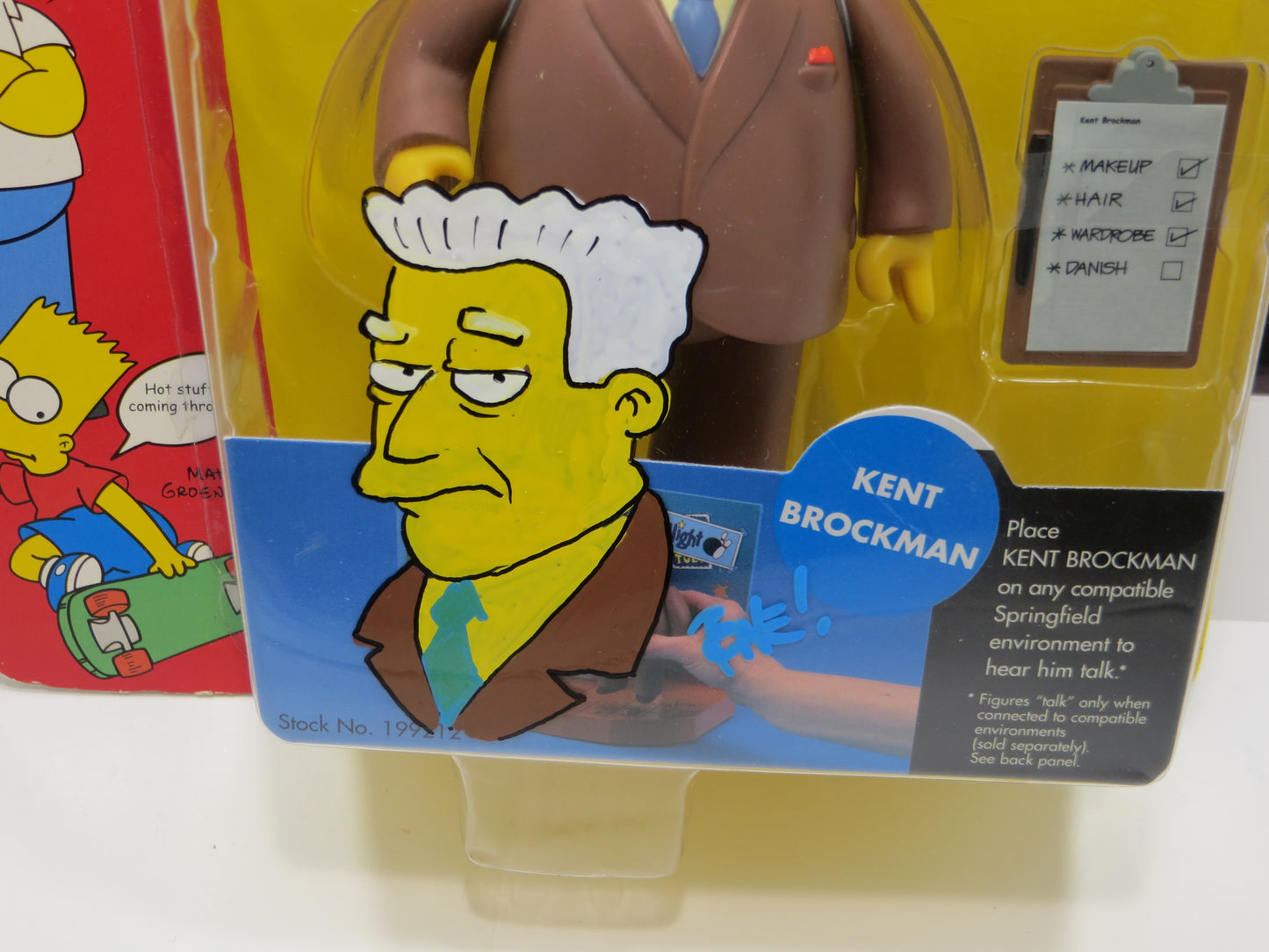 TONE RODRIGUEZ SIGNED SKETCHED Kent Brockman SIMPSONS FIGURINE JSA
