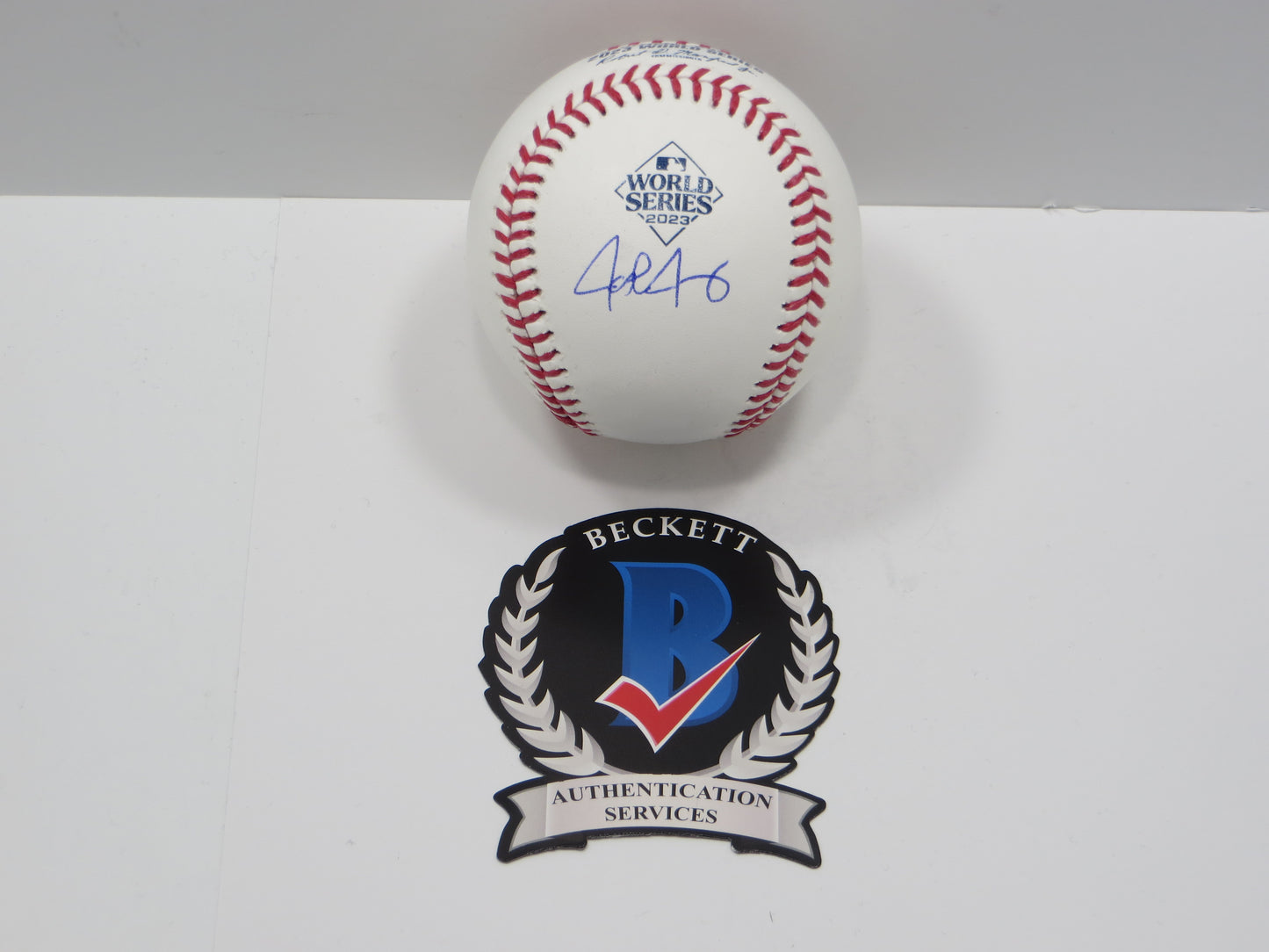 JOSH JUNG TEXAS RANGERS SIGNED Rawlings 2023 World Series Baseball BAS