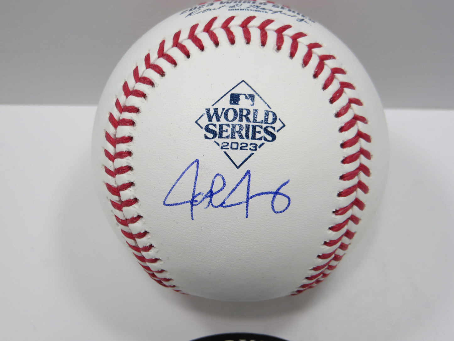 JOSH JUNG TEXAS RANGERS SIGNED Rawlings 2023 World Series Baseball BAS