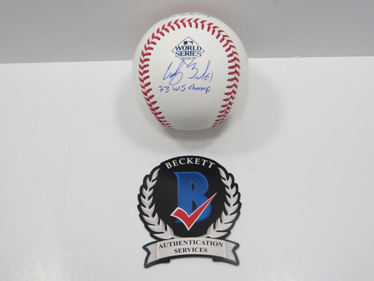 CODY BRADFORD TEXAS RANGERS RAWLINGS 2023 WORLD SERIES BASEBALL w/INSC BAS