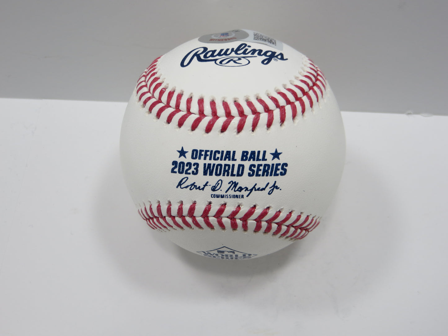 CODY BRADFORD TEXAS RANGERS RAWLINGS 2023 WORLD SERIES BASEBALL w/INSC BAS