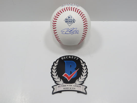 EVAN CARTER TEXAS RANGERS SIGNED Rawlings 2023 World Series Baseball BAS