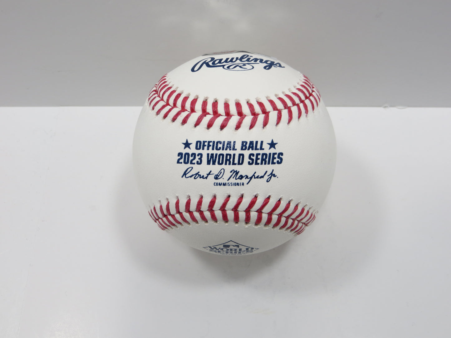 EVAN CARTER TEXAS RANGERS SIGNED Rawlings 2023 World Series Baseball BAS