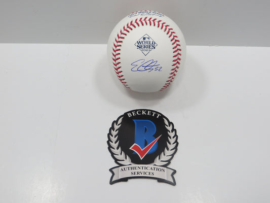 EVAN CARTER TEXAS RANGERS SIGNED Rawlings 2023 World Series Baseball BAS