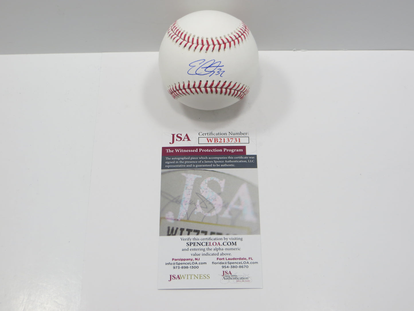 EVAN CARTER TEXAS RANGERS SIGNED Rawlings OML Baseball JSA