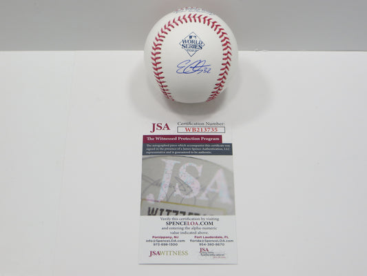 EVAN CARTER TEXAS RANGERS SIGNED Rawlings 2023 World Series Baseball JSA