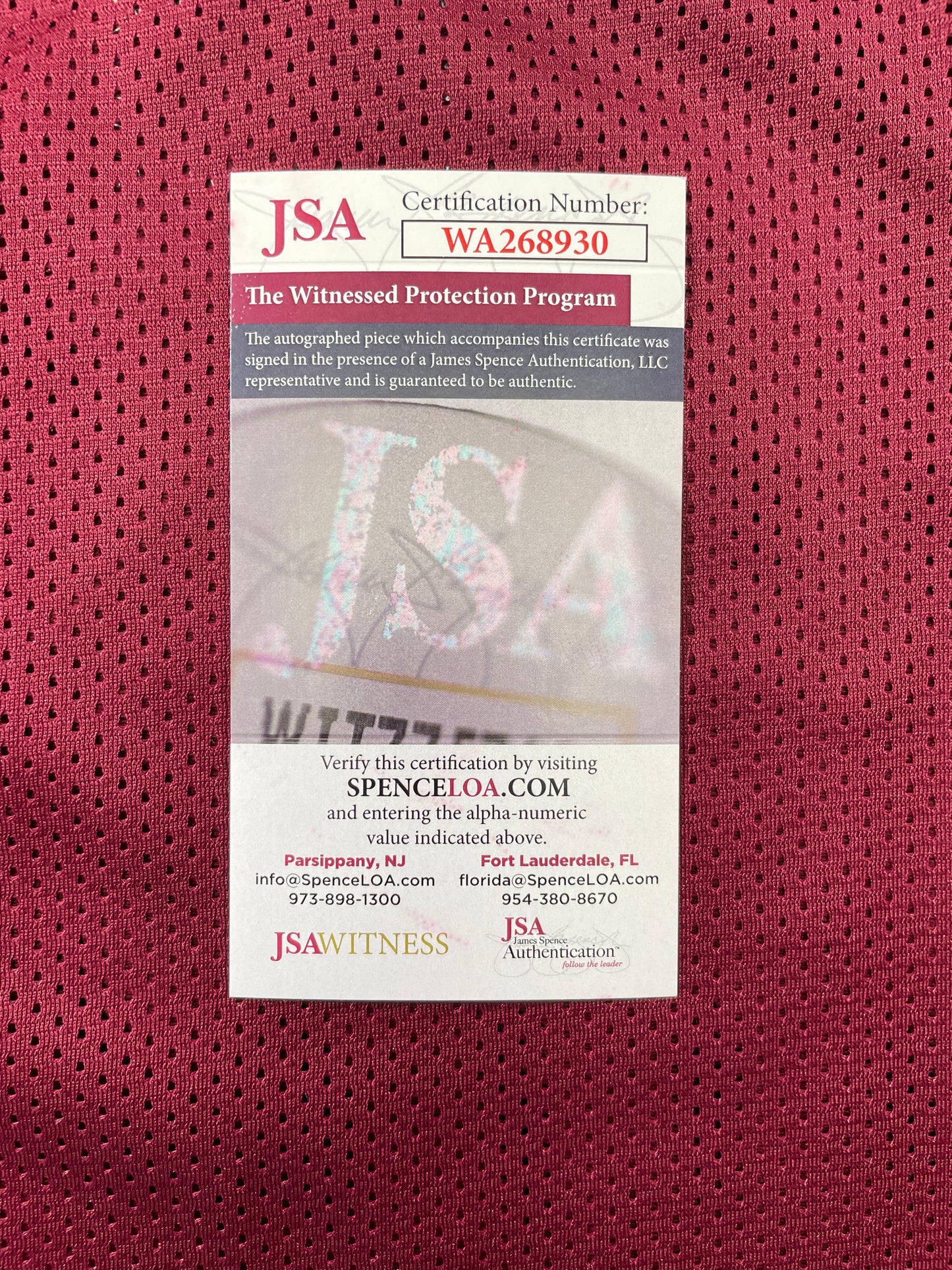 SPUD WEBB NC STATE WOLFPACK SIGNED JERSEY w/GO STATE XL JSA COA