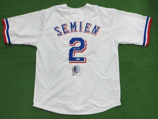 MARCUS SEMIEN TEXAS RANGERS SIGNED Sewn Jersey BAS