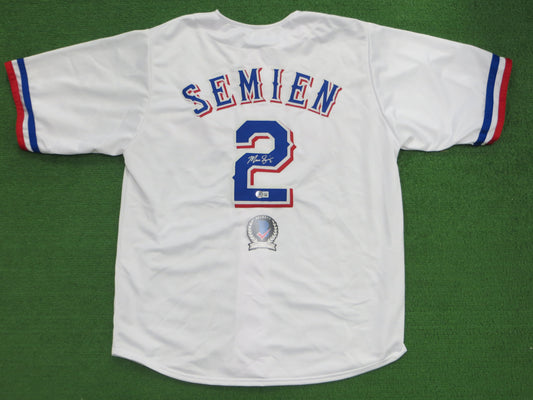 MARCUS SEMIEN TEXAS RANGERS SIGNED Sewn Jersey BAS