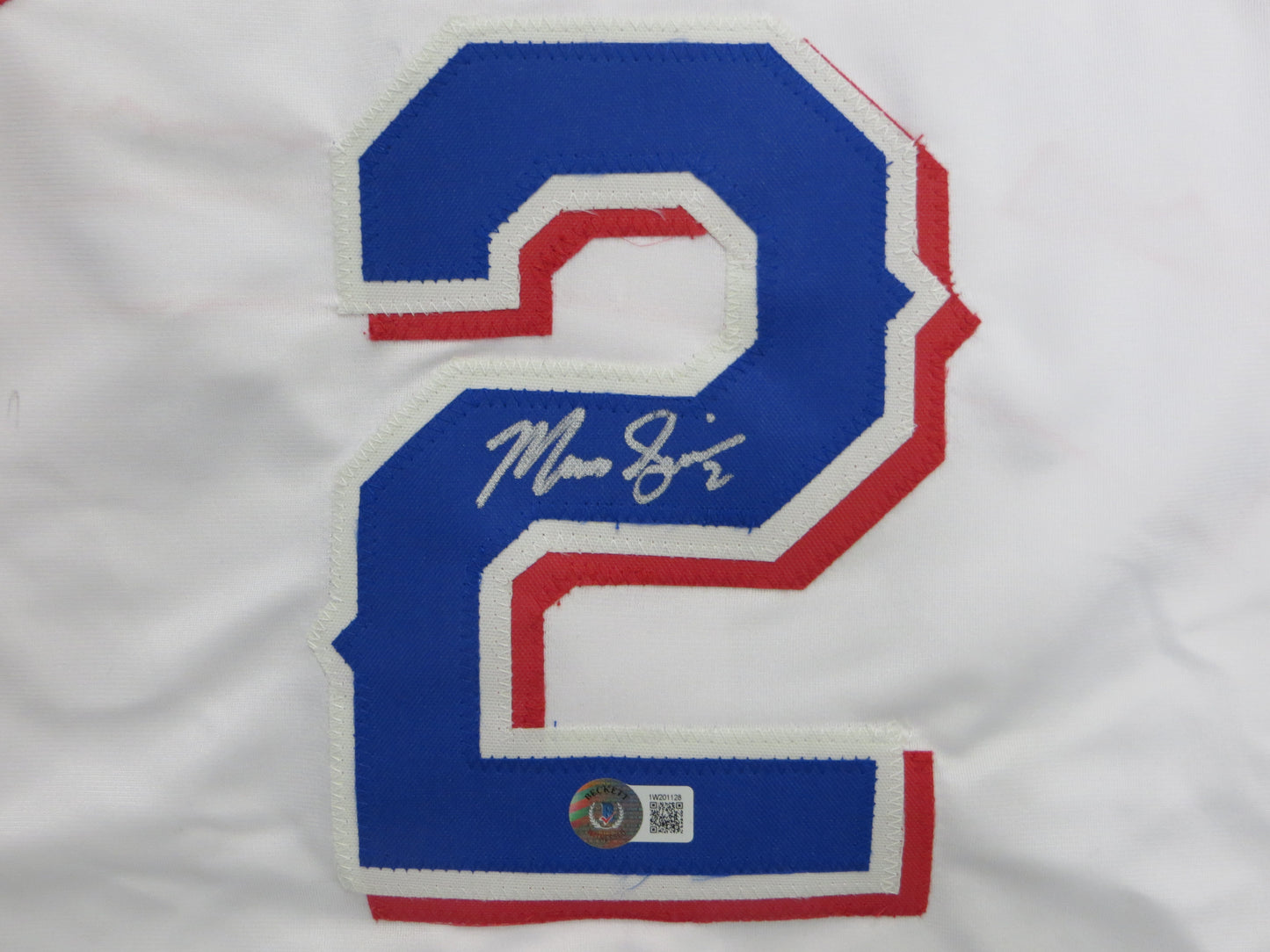 MARCUS SEMIEN TEXAS RANGERS SIGNED Sewn Jersey BAS